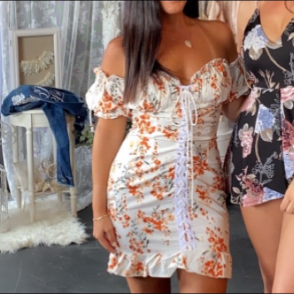 Multicolored tied up beautiful floral dress